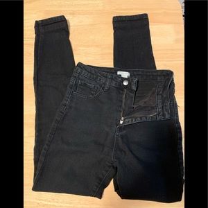 Forever 21, size 25 black jeans, used